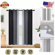 Gradient Ombre Blackout Window Drapes - Noise Reducing, 2 Panels, 42x72 in