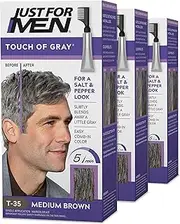 JUST FOR MEN Touch of Gray Haircolor T-35 Medium Brown, 1 Each (Pack of 3)