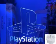 Play Station 3D LED Acrylic Night Light With White Bluetooth Audio Base