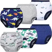 BIG ELEPHANT Unisex-Baby Toddler Potty 6 Pack Cotton Pee Training Pants Underwear, 5T