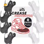 8 Pairs Shoe Crease Protectors–4 White&4 Black,for Dunk Low,Air Force 1,Jordan 1