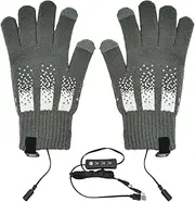 [Maciun] Heated Gloves | USB Winter Warm Cycling Gloves,Detachable Cold Weather Touchscreen Gloves, 3 Levels Heated Snowboard Gloves for Outdoor Cycling Driving