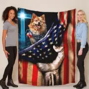 Cute Finnish Spitz Dog Patriotic Flag USA Blanket Christmas Gift For Dogs Lover
