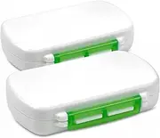 Pill Boxes- Pack of 2 Waterproof Medicine Pill Holder Cases, BPA-Free Daily Tablet Holder Storage Organizer Dispenser for Medications, Supplements, Vitamins, Ideal for Travel by MEDca