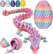 3D Printed Easter Dragon Egg, Articulated Crystal Dragon Fidget Toy, Toys for Kids, Home Decor, Creative Ornaments, Birthday Gifts for, Mystery Mythical Pieces (Candy Color)
