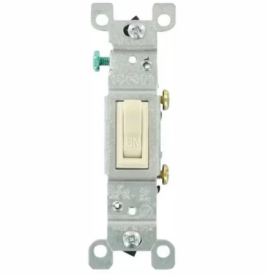 Leviton 15 Amp Single-Pole Toggle Switch, Light Almond (10-Pack)