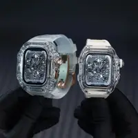 在飛比找蝦皮商城精選優惠-透明改裝錶帶 蝴蝶釦 橡膠錶帶 Apple Watch S9