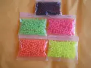 1,250 PCS. 7MM. SOFT GLOW PLASTIC LURE BEADS-.052 HOLE, 5 COLORS 250 PCS. EACH.