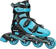 Roller Derby V-Tech 500 Adjustable Performance Inline Skates for Men, Women, Kids, Teens, Large (6-9), Black/Blue