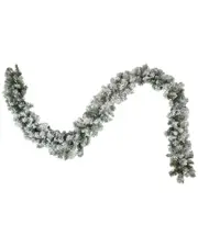 Northlight 9ft Pre-Lit Flocked Madison Pine Artificial Christmas Tree