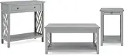 Alaterre Furniture Coventry 36" Coffee Drawer, End Tray and Console/TV Table, Set of 3, Grey