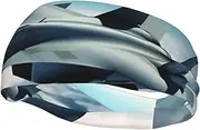 [FHEDVBN] Aircraft Fighter Jets Sweatbands for Men Women Sport Headbands Moisture Wicking Athletic Sweat Band Fashion Non Slip Hairband for Tennis, Basketball, Running, Gym