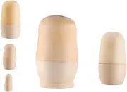 ORFOFE 1 Set of Unpainted Stacking Dolls Russian Stacking Dolls 5-Layer Nesting Dolls