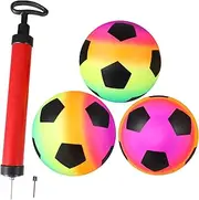 Hohopeti Inflatable Sport Balls for Kids 4pcs Large Chic Rainbow Balls Safe PVC Material Team Building Toys