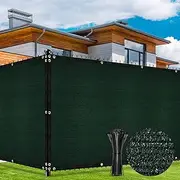 [Duerer] Privacy Fence Screen 5 x 50ft Green Covering Chain Link Fence Heavy Duty Windscreen Garden Fencing Mesh Shade Cloth Cover, UV Protection 90% Blockage Outdoor Backyard, Patio with Cable Tie