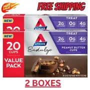 (2 Boxes) Atkins Endulge Peanut Butter Cups Pack, Keto Friendly (20 ct)~Total 40