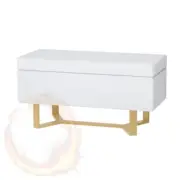 Artiss Storage Ottoman Blanket Box Criss-cross Linen White