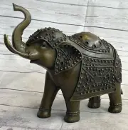 Signed Bugatti Laughing Elephant Symbol of Luck Bronze Sculpture Statue Artwork