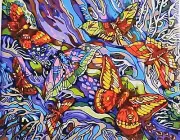 DIY Paint By Numbers Framed Canvas Art Pack 30 x 40cm - Colourful Butterflies