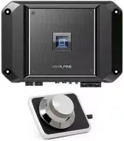 Alpine R2-A60F 4 Channel 600W Class D Car Amplifier & RUX-H01 Remote Bass Knob