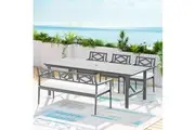 Gardeon Outdoor Dining Set 5 Piece Wooden Table Chairs Setting Grey