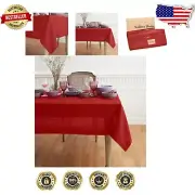 Luxurious Handcrafted Red Linen Tablecloth - 90" L x 60" W for Valentine's Decor