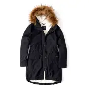 Abercrombie & Fitch Sherpa-lined Military Parka - Black XXS