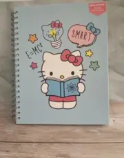 Sanrio Hello Kitty Hard Cover Notebook Journal Spiral Blue Science Rules