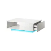 Oikiture LED Coffee Table White