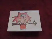NEW Whipper Snapper WHO'S A HOOT Owl Branch Rubber Stamp 3.5"x2.5