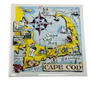 Screen Craft Wall Tile 6" x 6” Cape Cod Massachusetts Map Vintage Trivet