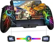 Gammeefy JC200 Switch Controller - Hall Effect One-Piece Wireless Switch Joypad (No Drift, No Deadzone) with 9 Color Lights for Nintendo Switch and Switch OLED