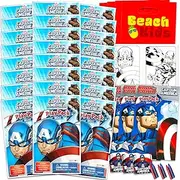 Marvel Captain America Mini Party Favors Set for Kids - Bundle with 24 Mini Captain America Grab n Go Play Packs with Coloring Pages, Stickers and More (Avengers Birthday Party Supplies)