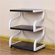 Printer Stand Printer Holder Printer Shelf Wood Printer Rack Desktop Copy Rack Steel Frame Printer Storage Rack for Fax Machine Scanner Files Books Printer Rack Printer Shelves (Color : F, Size : 3