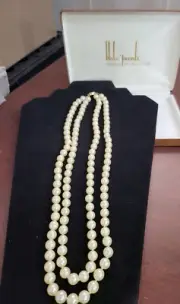 Hobe Pearl Necklace 20" Double Strand Gold Filled Clasp NIB NOS Jewelry