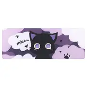 YUNZII Black Cat Mouse Pad Desk Mat