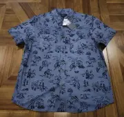 Pendleton Button Up Short Sleeve Shirt Mens Sz XL Blue Horse Cowboy