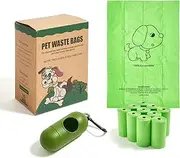 ROWNYEON Certified Compostable Dog Poop Bags, 150 Counts Extra Thick and Leak Proof Biodegradable Pet Poop Bags with AS4736, AS5810, ASTM D6400 and EN13432 Certified, with 1 Dispenser (10 Rolls)