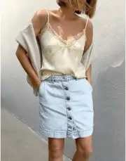 Decjuba Renee Denim Mini Skirt Sz 12, NWT