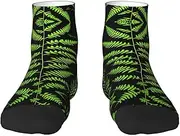 [pvinnk] Natural Plant Silhouette Fern Leaf Print Functionality Socksing Adult Socks For Workout Winter Warmth And Everyday