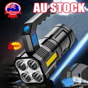 High Powered LED Flashlight Super Bright Torch-USB Rechargeable Lamp PJ