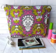 Handmade Project Bag Knitting Crochet Notions Makeup Travel Storage Floral Gift