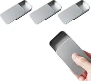 MOTOFITOOL 3Pack Metal Rectangular Empty Hinged Tins Box Containers Portable Storage Containers for Dental Floss Picks,match, toothpick(Silver)