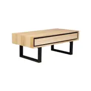 Aconite Coffee Table 120cm 2 Drawers Solid Messmate Timber Wood - Natural