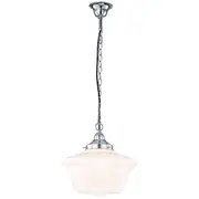 Chain Pendants Lighting Chrome Schoolhouse Victorian Carlton 30cm Period Traditional Lights
