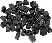 iexcell 50 Pcs Black Ethernet Hub Port RJ45 Anti Dust Cover Cap Protector Plug
