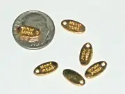 5pc Miniature Dollhouse TINY little golden Hand made bail findings dangle Tags *