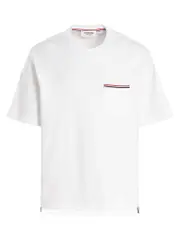 [Thom Browne] Thom Browne-Pocket T Shirt Bianco-Uomo 4 White
