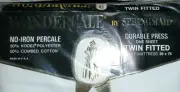 Vtg SPRINGMAID TWIN SHEET WHITE Fitted Durable Press WONDERCALE NO IRON PERCALE