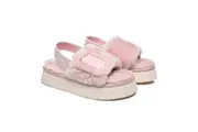 AUSTRALIAN SHEPHERD UGG Women Slingback Platform Fluffy Slides Poppin Pink
